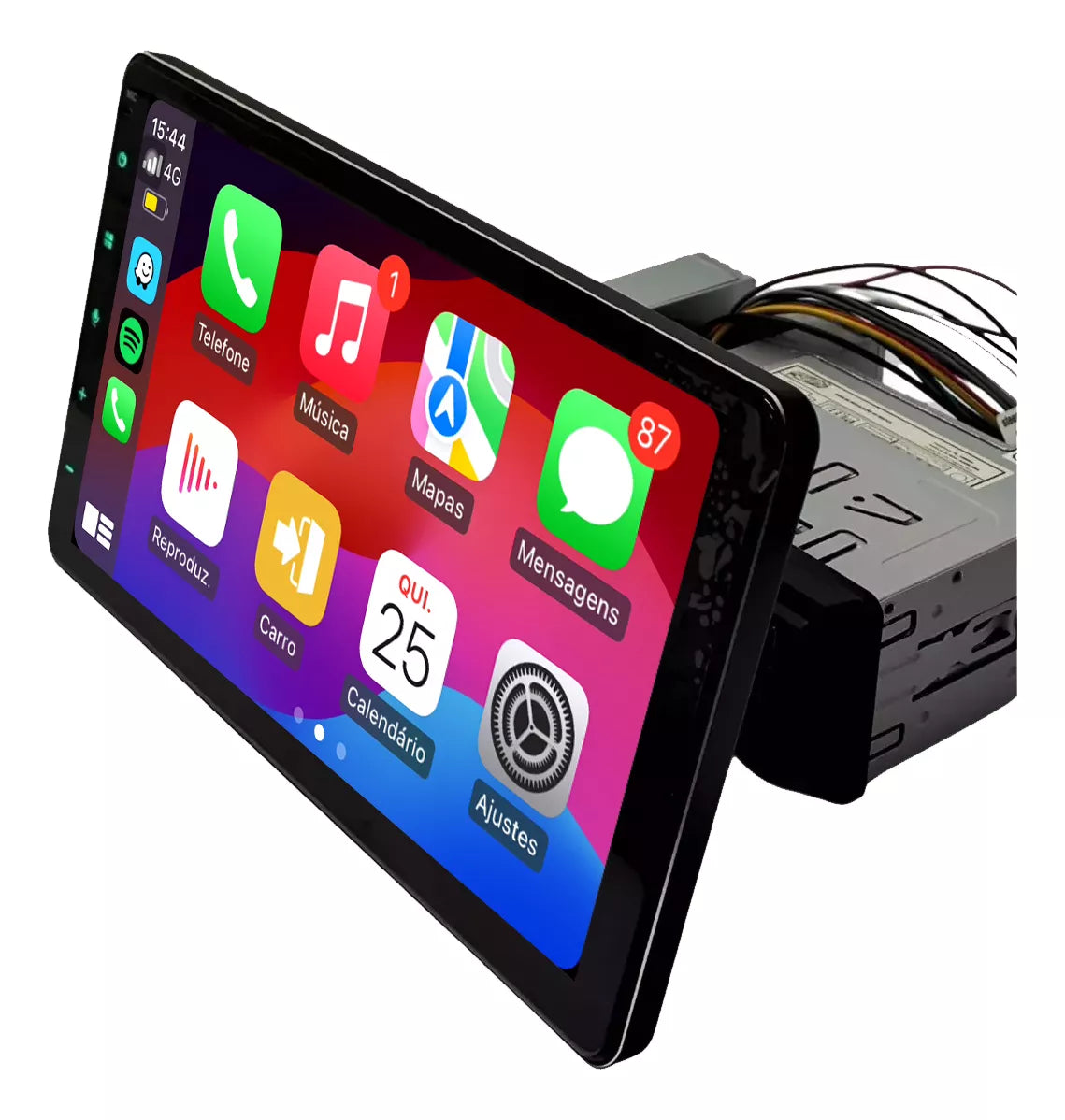 CENTRAL MULTIMIDIA UNIVERSAL WIFI ANDROID 12 TELA FLUTUANTE TOUCH 1DIN (PARA QUALQUER CARRO) + CÂMERA DE RÉ