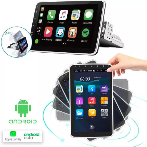 Oferta Mês de Maio | Central Multimídia Universal | Tela Rotativa e Flutuante Carplay Android Wifi (PARA QUALQUER CARRO)