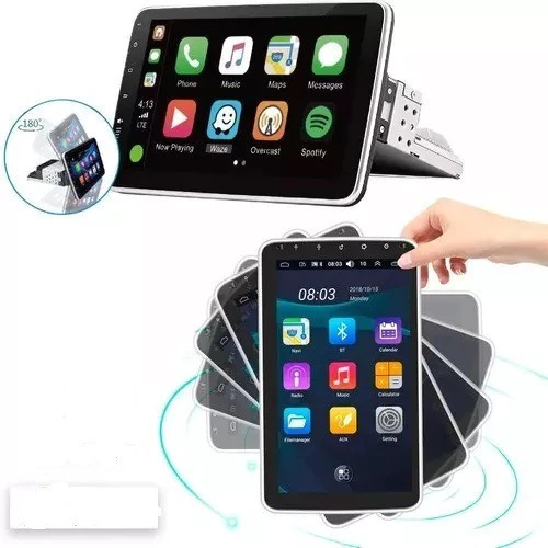 Oferta Mês de Maio | Central Multimídia Universal | Tela Rotativa e Flutuante Carplay Android Wifi (PARA QUALQUER CARRO)