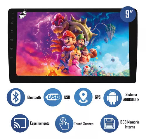 Multimídia 9pol Android Gol Saveiro Voyage G6 Moldura Câmera Cor Preto