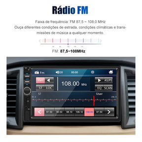 ESSGOO 1 din 2 din Rádio De Carro Bluetooth 7 Polegadas Tela Sensível Ao Toque Multimídia MP5 Player