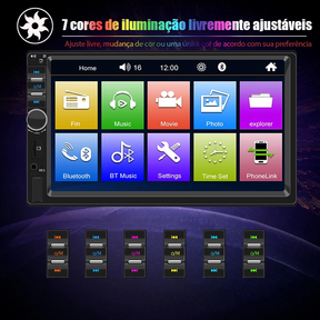 ESSGOO 1 din 2 din Rádio De Carro Bluetooth 7 Polegadas Tela Sensível Ao Toque Multimídia MP5 Player